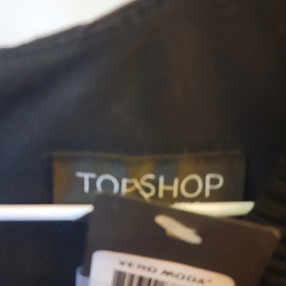 Topshop NWT BLACK⚫️ Ribbed Skater Dress - Picture 8 of 13